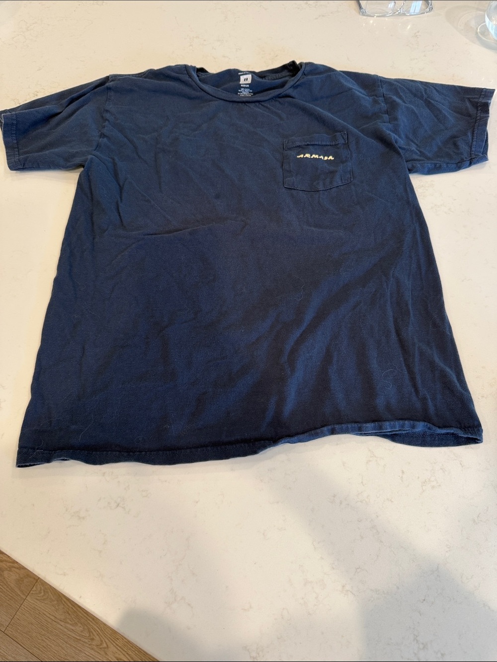 Armada Navy Pocket Tee Mens Medium Short Sleeve Shirt